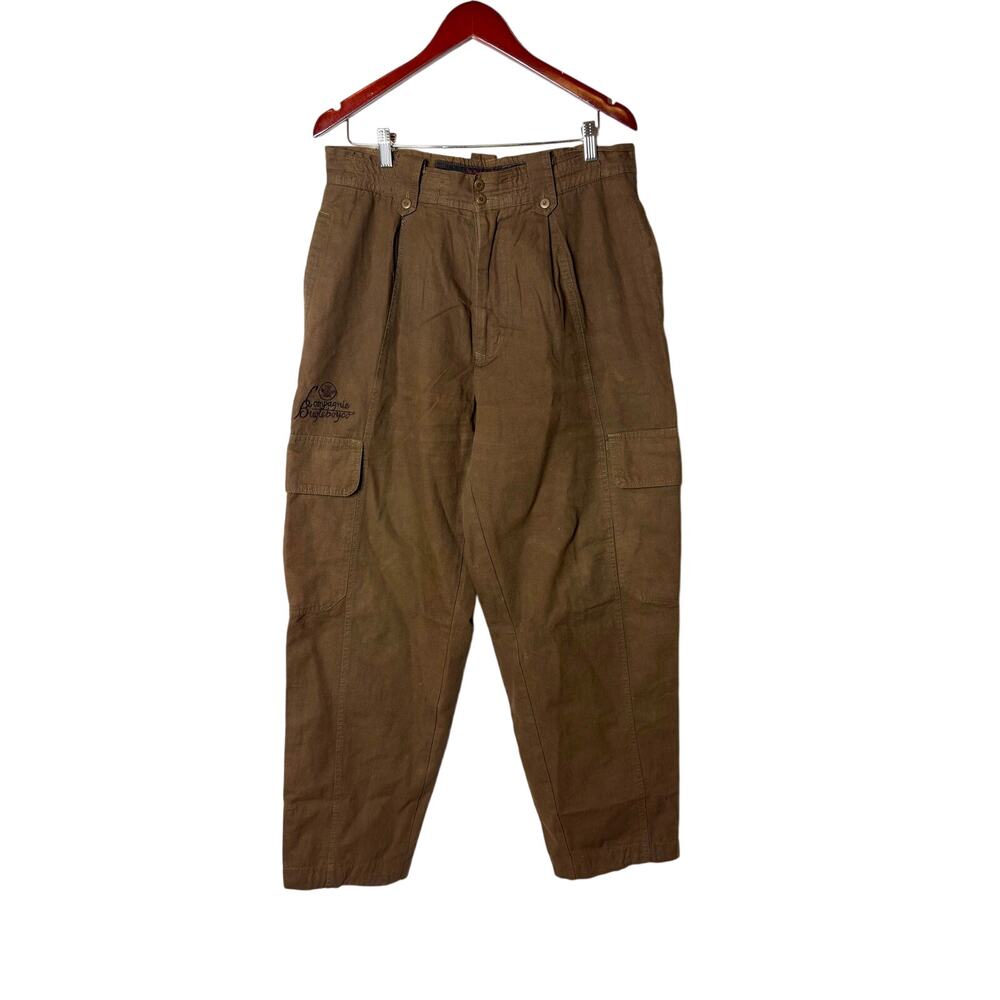 Compagnie Privee Mens Brown Cargo Pants Baggy Utility Military Parachute Y2K 34